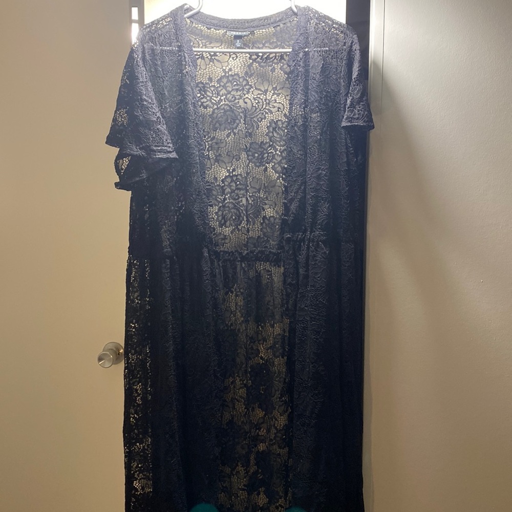 Torrid lace button up maxi shirt
